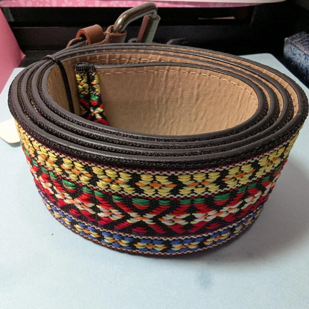 Unisex Belt Man/Woman M40 inches Long Colorful Tapestry Tribal In Multi Colors